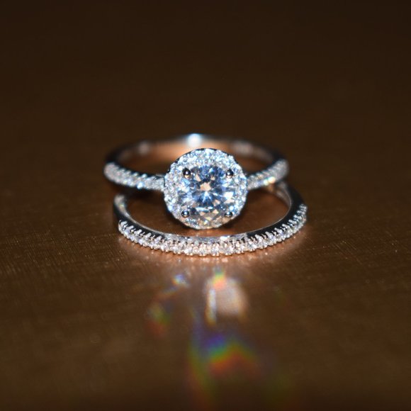 Wedding Ring Set Sterling Silver Ring - Picture 2 of 6